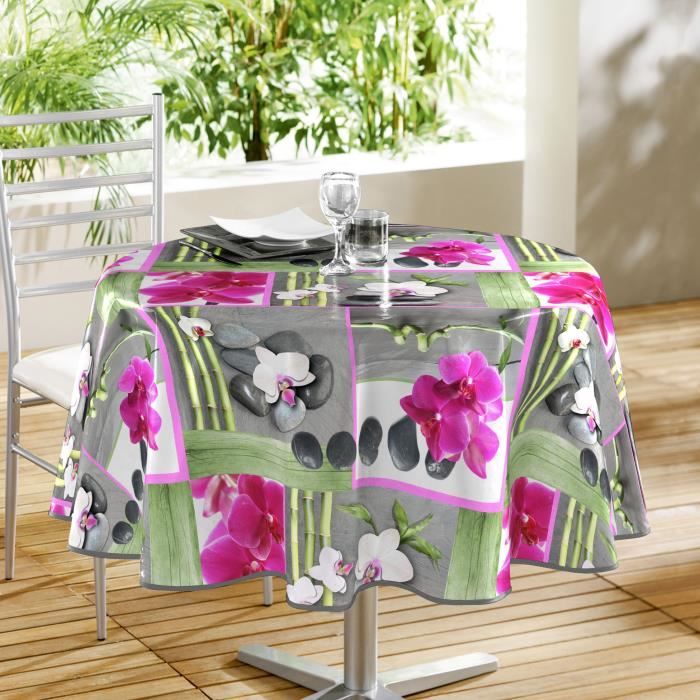 Nappe ronde 160cm toile ciree - Achat / Vente Nappe ronde ...