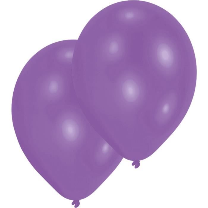 AMSCAN Lot de 10 Ballons en latex 27,5 cm/11'' - Violet métallique