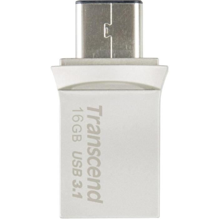 TRANSCEND Clé USB JETFLASH 890 - 16 Go- Placage Argent