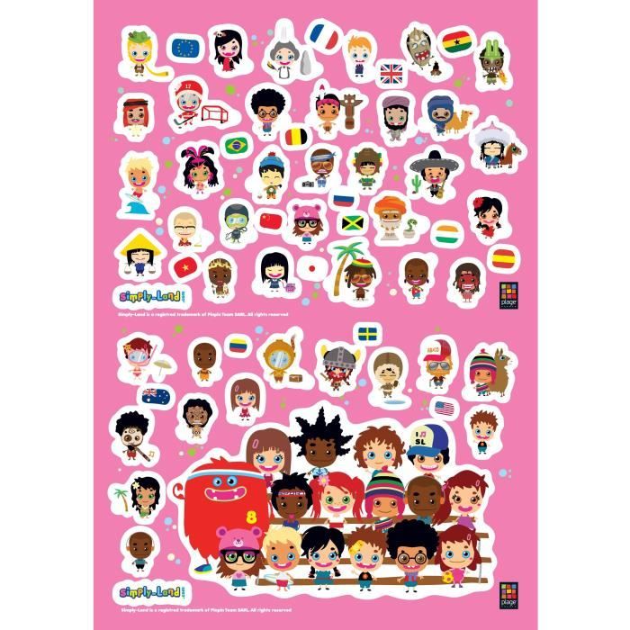 Lot de 2 planches de Stickers adhésif - Culture - 29,7 x 21 cm
