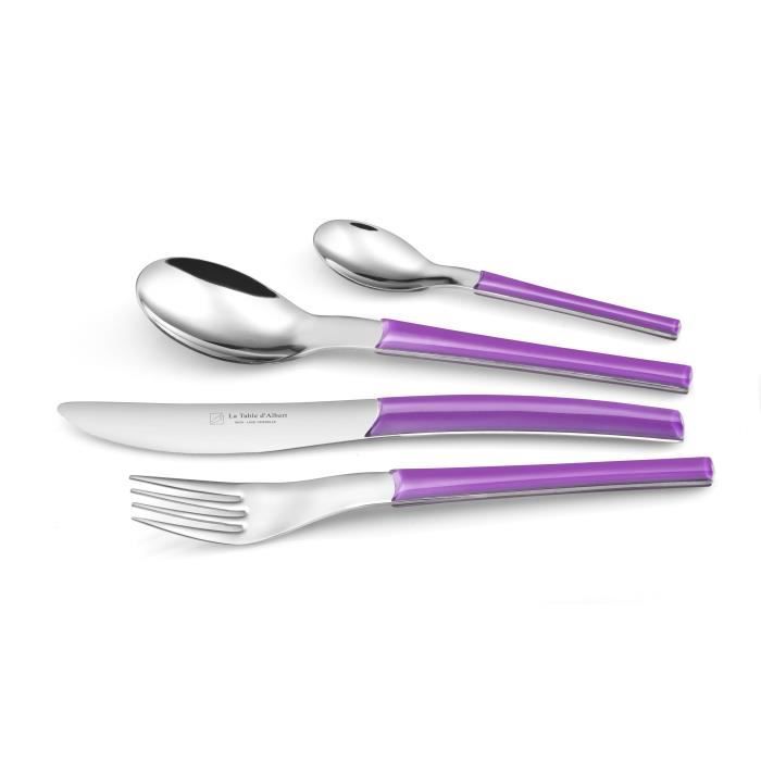 LA TABLE D'ALBERT Ménagère 24 pièces - Venus Mauve