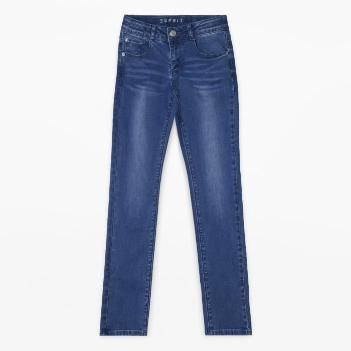 ESPRIT Pantalon Jean Denim Délavé Bleu Enfant Fille