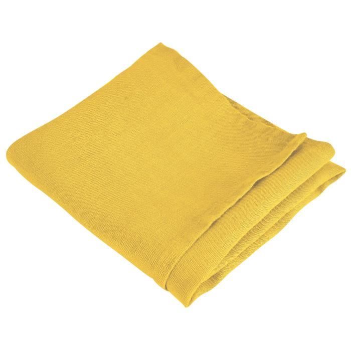 VENT DU SUD Serviette de table SYMPHONIE en lin - 50 x 50 cm - Jaune safran