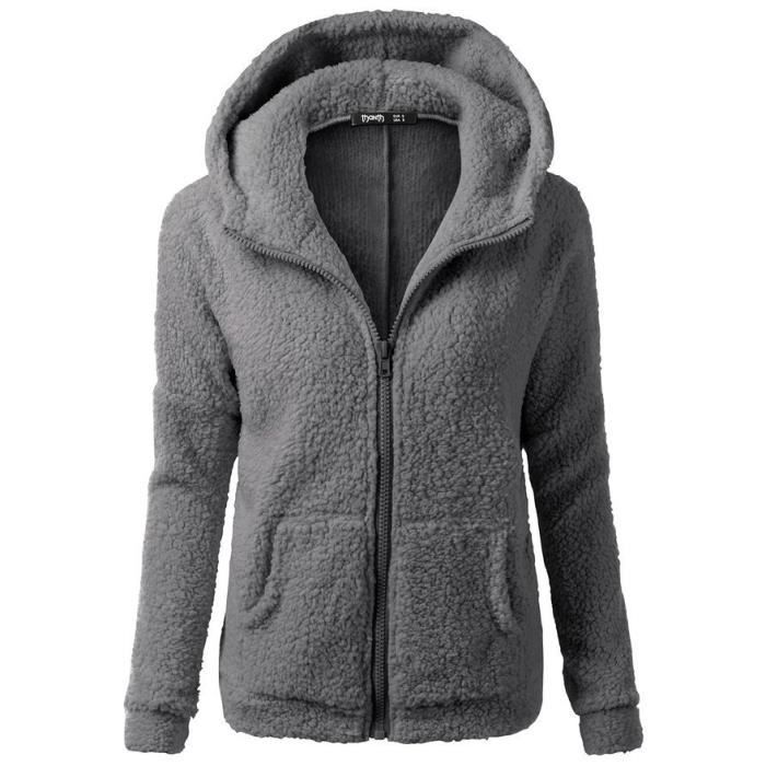 Veste polaire a capuche femme - Achat / Vente pas cher