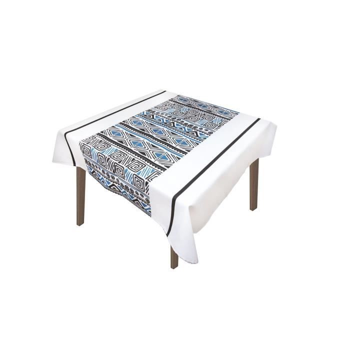 SUCRE D'OCRE Nappe de table WAX 180x180 cm - Bleu