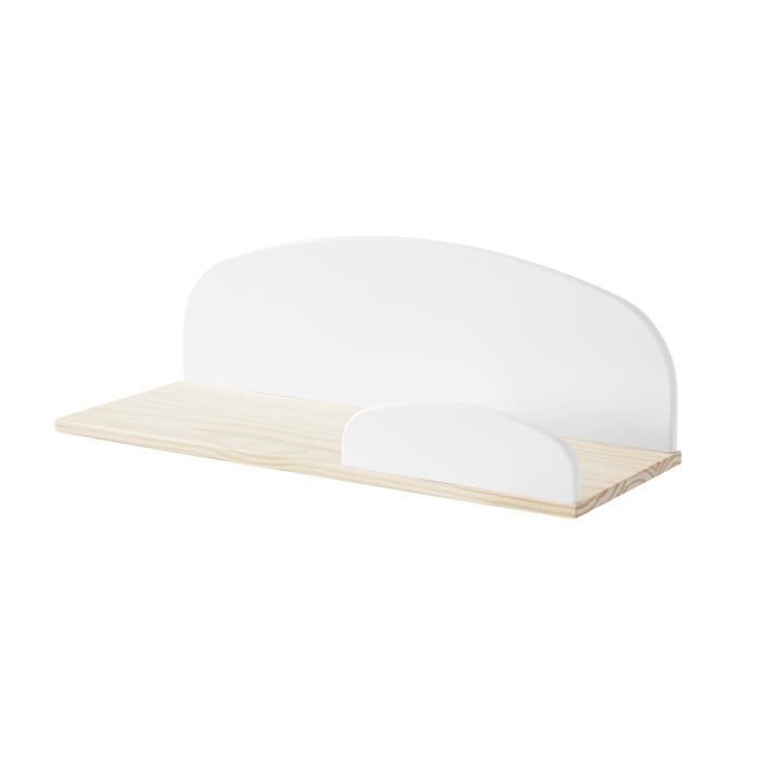 KIDDY Etagère scandinave en bois pin massif et MDF laqué blanc - L 65 cm