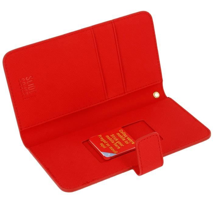 Muvit - Housse portefeuille Rouge universel Slide Cover Taille XXL