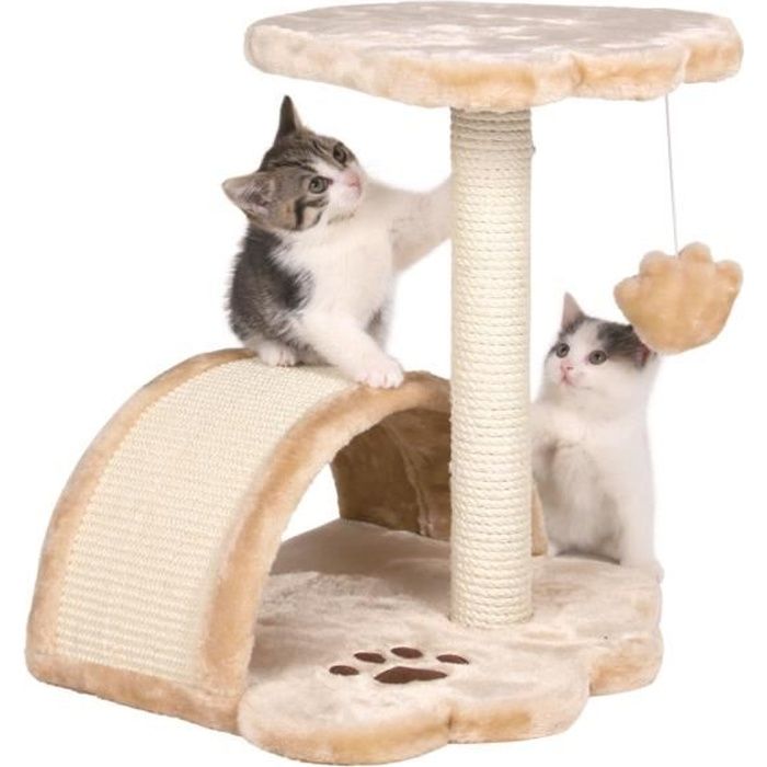 TRIXIE Vitoria Arbre à chat Hauteur 43 cm beige peluche et sisal naturel