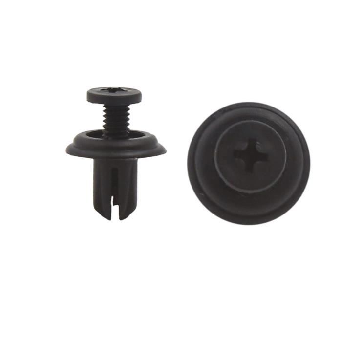 sourcingmap Porte-boue Auto 5 mm Trou de fixation Clips et Rivets en plastique Noir 20 pi/èces