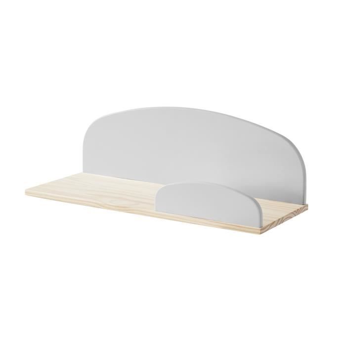 KIDDY Etagère scandinave en bois pin massif et MDF laqué gris cool - L 65 cm