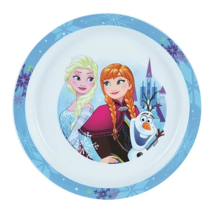 LA REINE DES NEIGES Assiette micro-ondable - Bleu et blanc
