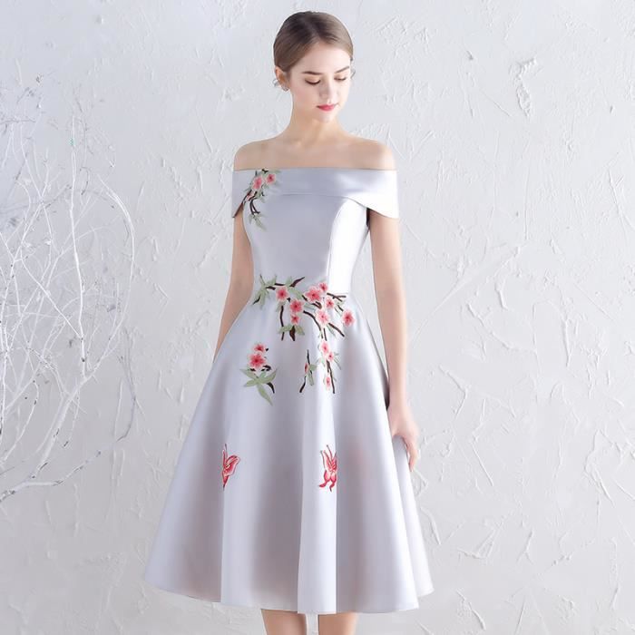 Mariage Satin Femme Epaules Cérémonie Dénudées Robes De Soirée tnxTqqZ4