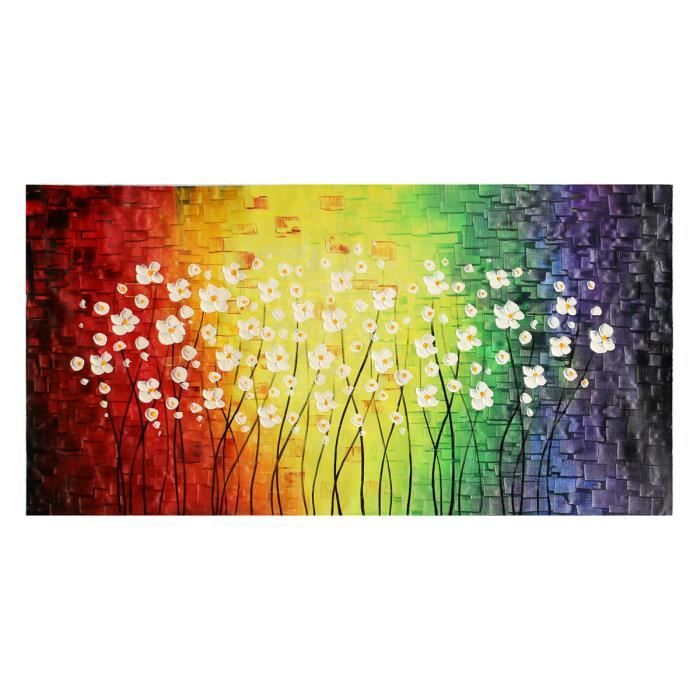 Tableau Peinture Huile Fleur Achat Vente Pas Cher