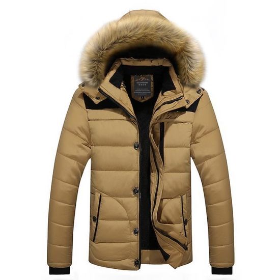 Épaissir Fourrure Homme Hiver Marque Slim Blouson En Capuche Pour Veste Doudoune xH6qnOw8FP