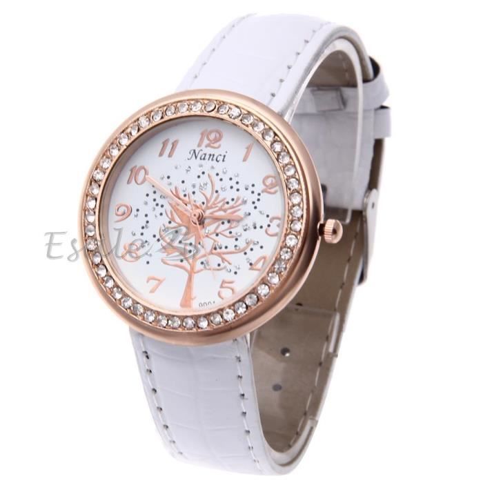 Montre Femme Aria Argent Sterling Cadran Orange Nacre Bracelet Cuir - état Très Bon