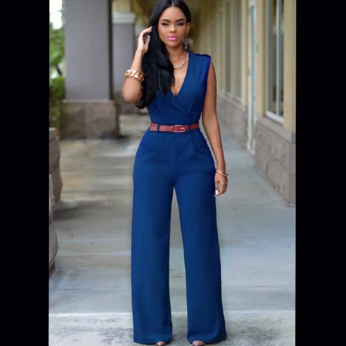 Combinaison Pantalon Larges Femme de Soirée Sexy élégante ...