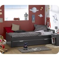 Lit Gigogne Eden Gris 90 x 200 cm - Achat / Vente lit ...