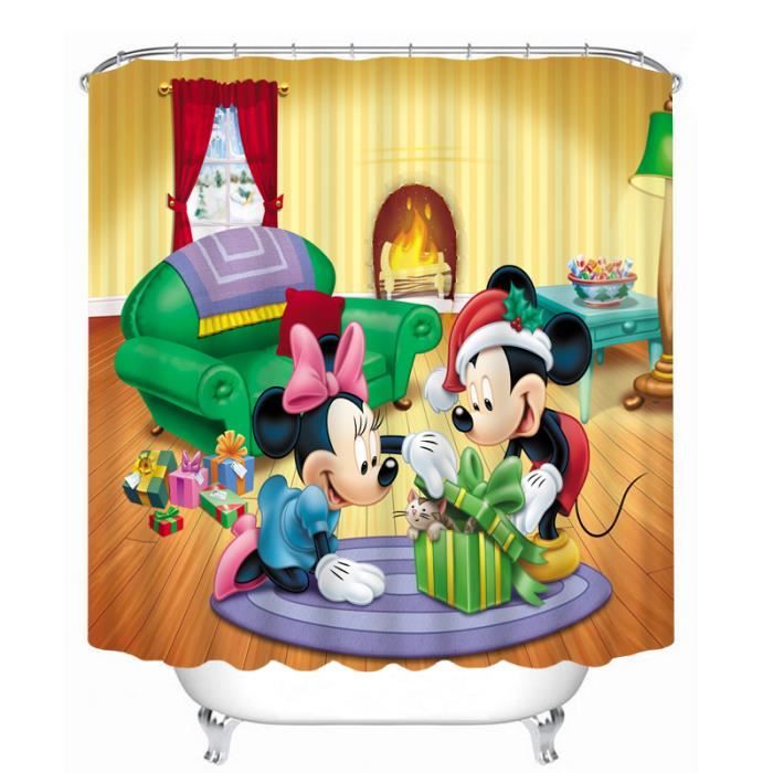 Rideau de douche Mickey et Minnie 3D effect imperméable 180 x 200 cm ... Rideau de douche Mickey et Minnie 3D effect imperméable 180 x 200 cm ...