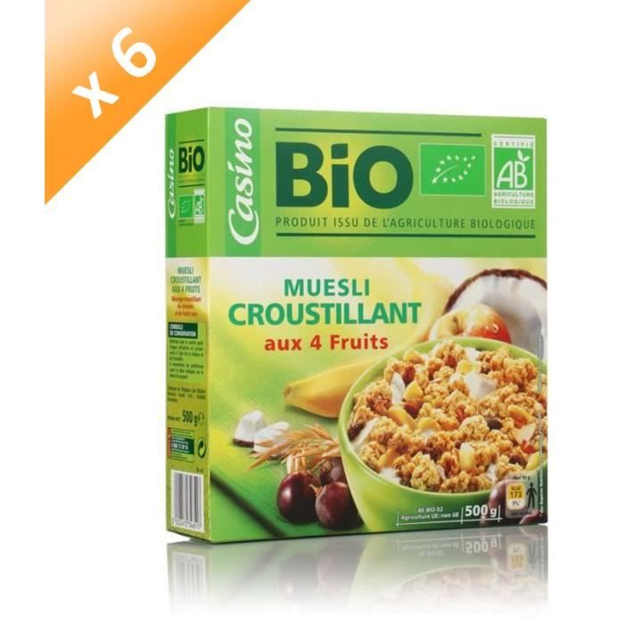 Muesli Croustillant aux Fruits et Graines - 500 g x6