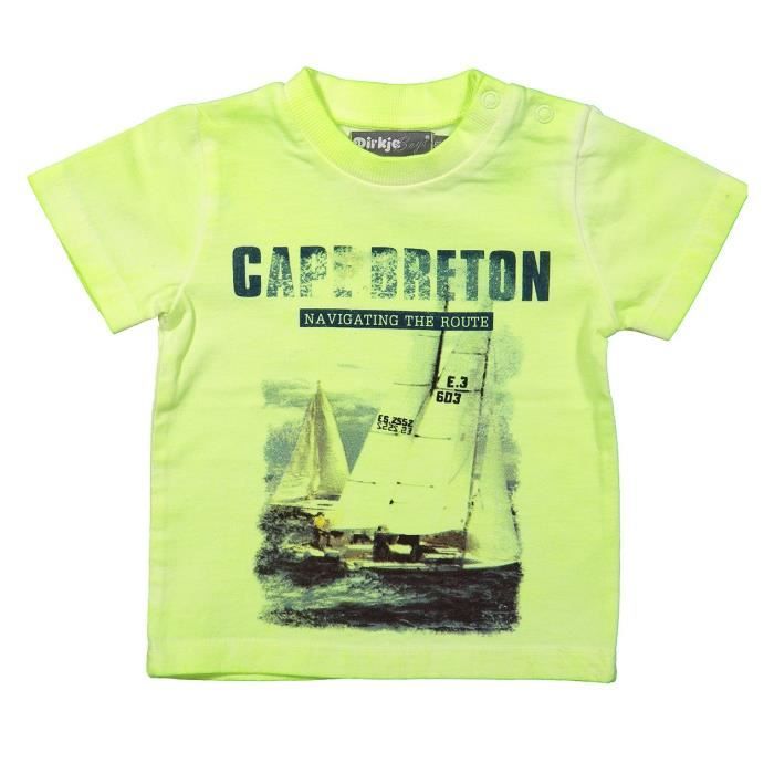 DIRKJE T-shirt Jaune Fluo Cape Breton Enfant Garçon