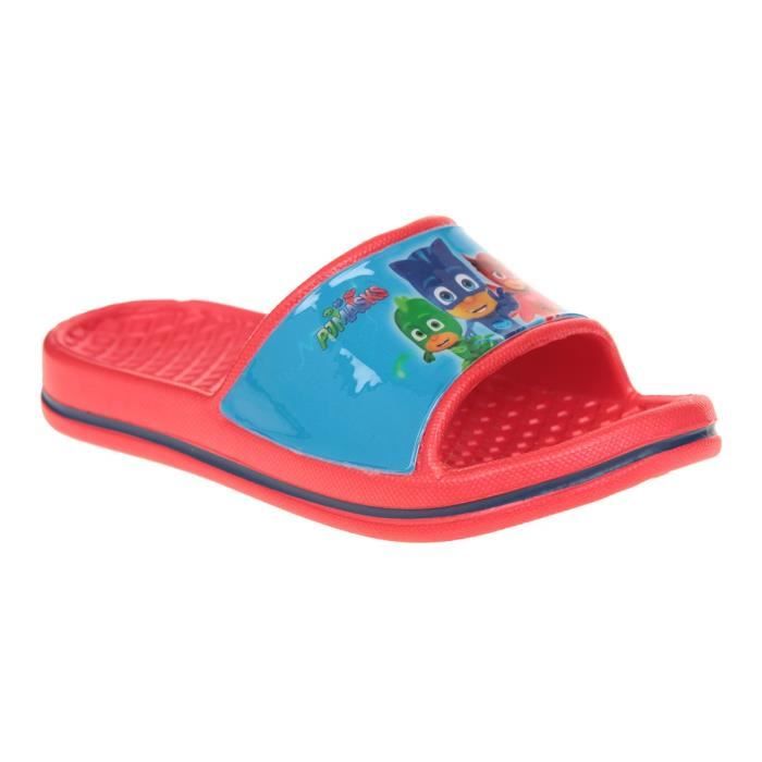 PYJAMASQUES - Tongs de Piscine Rouge Sérigraphiées - Enfant Mixte