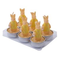 BOUGIE DÉCORATIVE Lot de 6 bougies chauffe-plat lapin jaune BOUGIE DÉCORATIVE Lot de 6 bougies chauffe-plat lapin jaune
