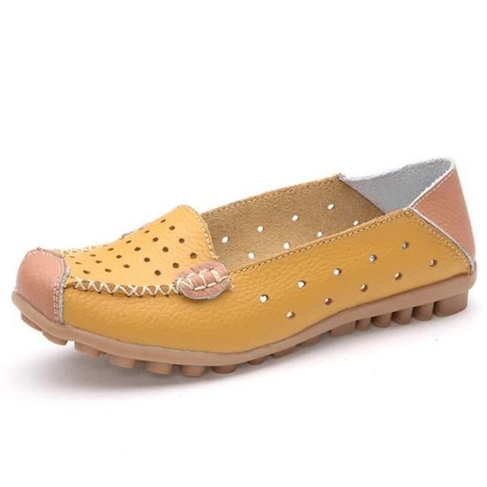 xz044jaune35 Femme Yst Leger Cuir Occasionnelles Chaussure Mocassin pLMVSUGqz