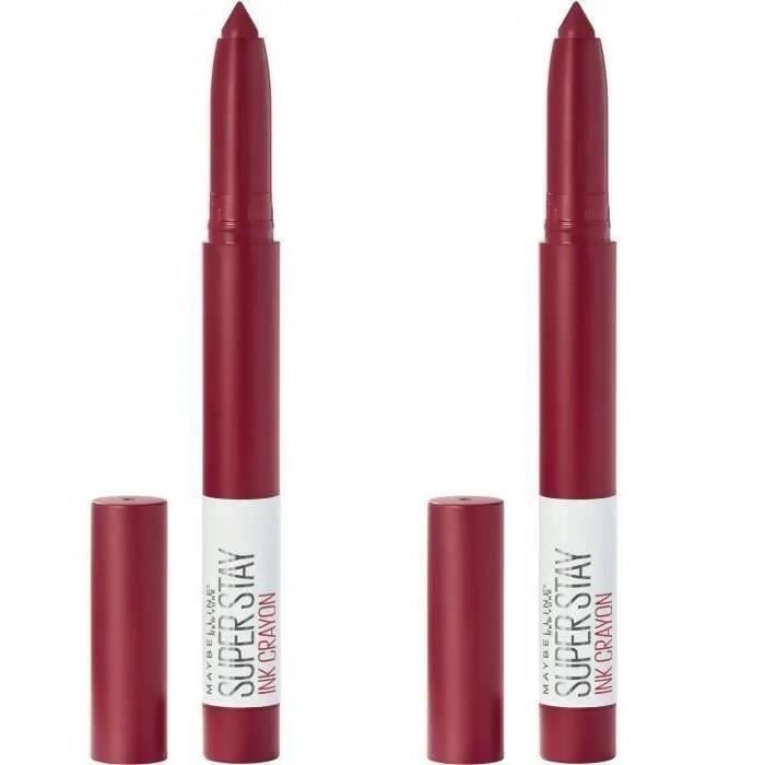 Produit shopeco.fr : Lot De 2 - Maybelline New York Superstay Ink Crayon 50 Own Your Empire