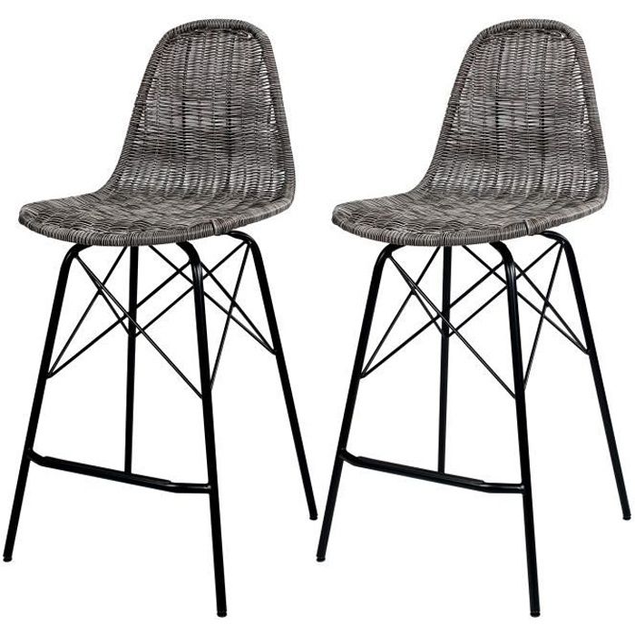 Résine 63 2 En Tressée Grise Cmlot Chaise Tiptur Bar De Yb6vf7yg