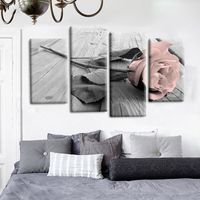 TABLEAU - TOILE TEMSPA 4Pcs Tableau de Toile Mural Rose Sans Cadre TABLEAU - TOILE TEMSPA 4Pcs Tableau de Toile Mural Rose Sans Cadre