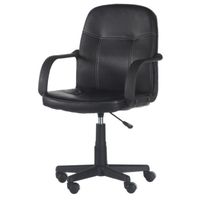 CHAISE DE BUREAU SILLA Fauteuil de bureau - Simili noir - Contempor CHAISE DE BUREAU SILLA Fauteuil de bureau - Simili noir - Contempor