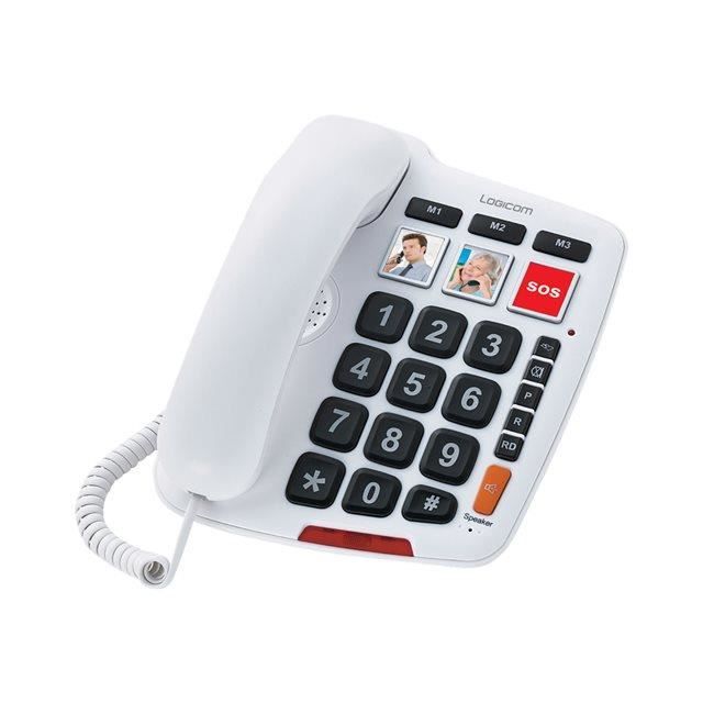 Logicom Serenity 150 Téléphone Filaire Blanc Senior