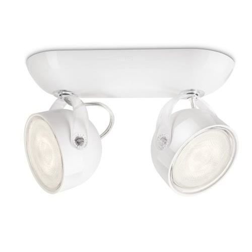 PHILIPS Barre de 2 spots d'éclairage LED Dyna- Blanc - Ampoules incluses