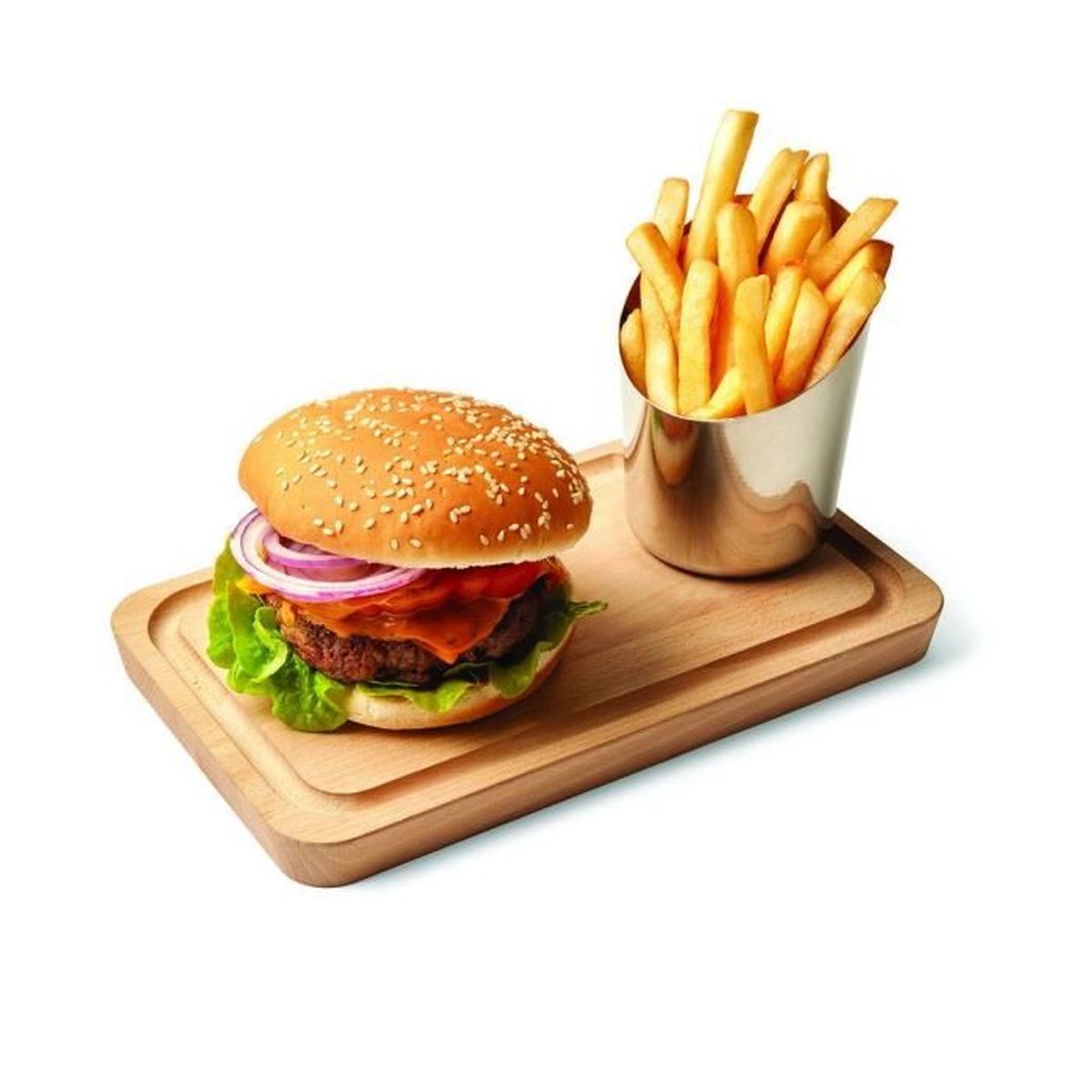 Hêtre Planche De À Service Frites Burger RectangulaireCornet Rq5j3L4A