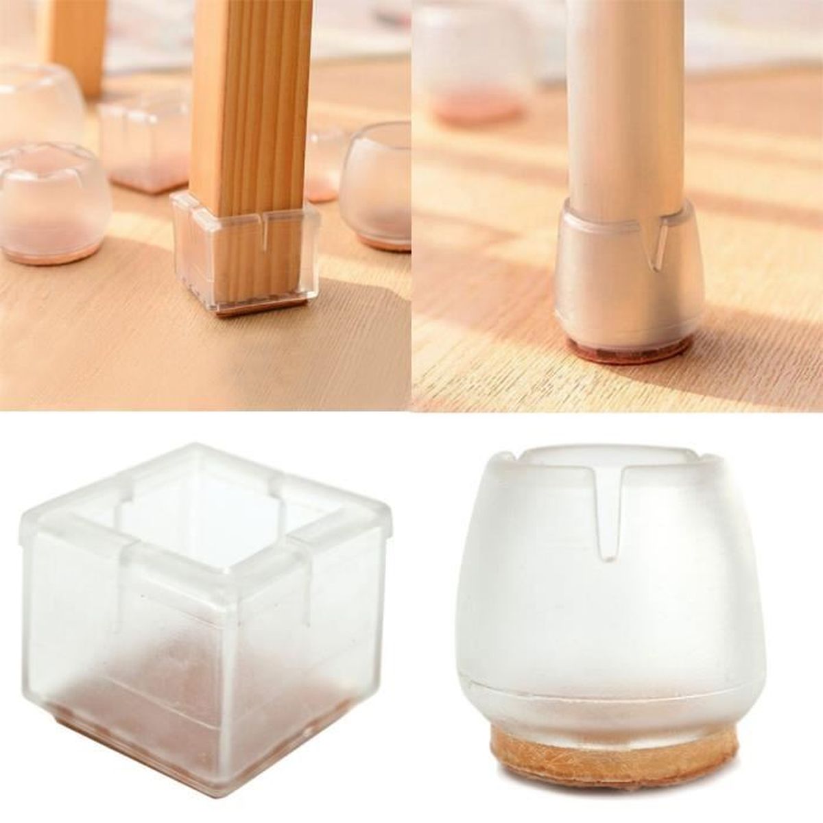 TEMPSA 16Pcs Embout de Pieds De Chaise Table Meuble Pour Protection