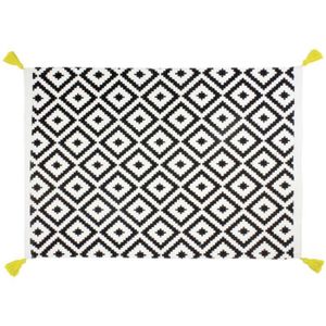 TAPIS DE BAIN  KYLA Tapis de bain - Coton - 50x70 cm - Blanc et N