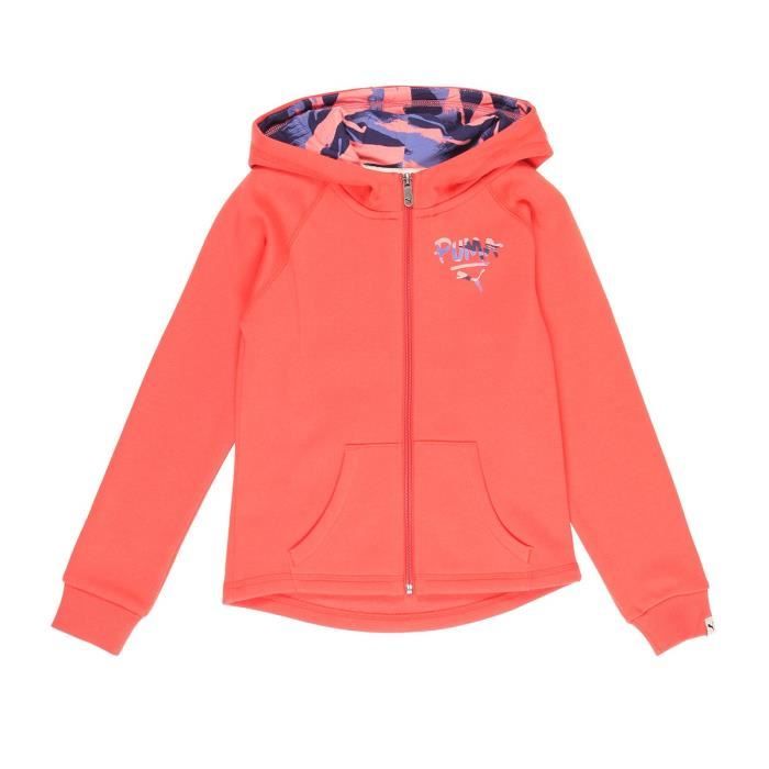 PUMA Veste Sweat Zippé Fun TD Hooded - Enfant Mixte - Orange
