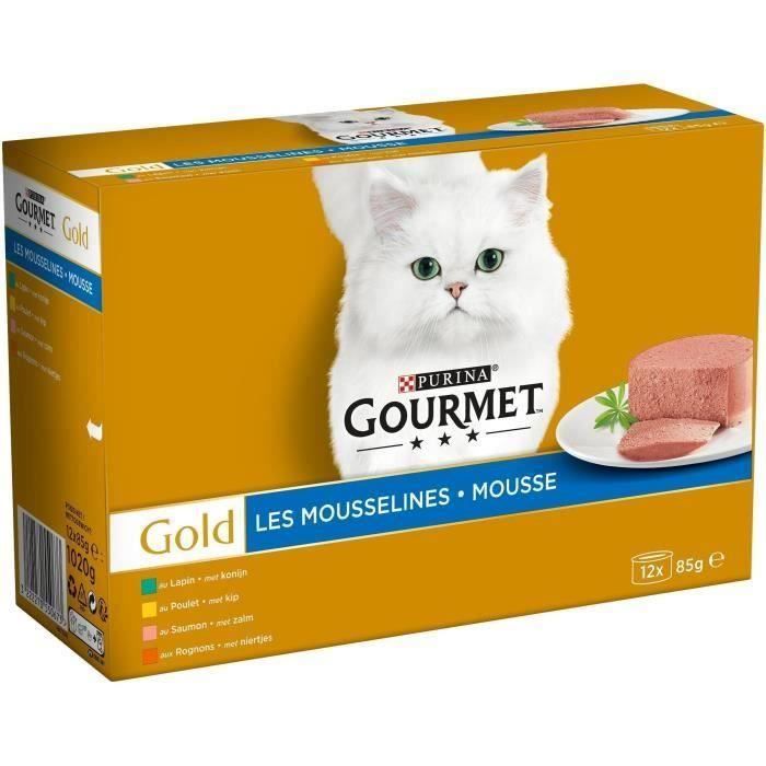Un produit acheté = le second à -70% - GOURMET Gold Coffret Les mousselines - Pour chat adulte - 12x85 g