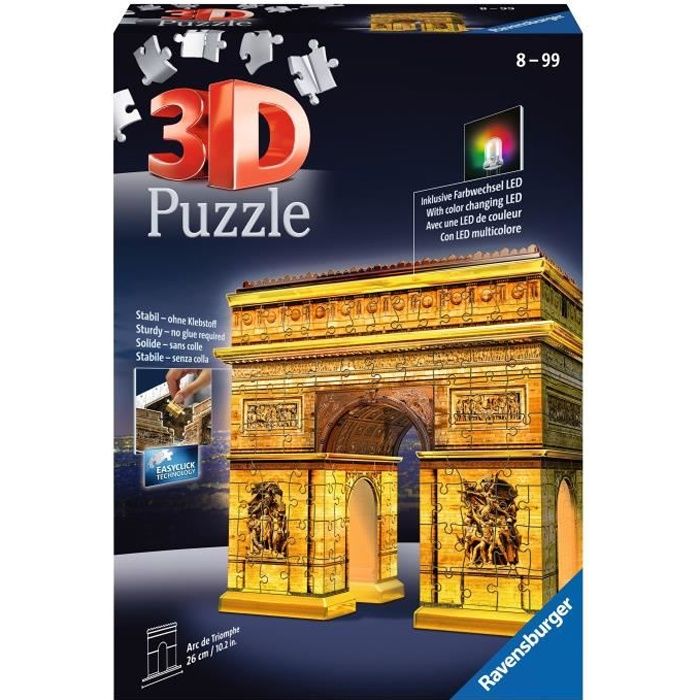 Puzzle 3D Arc de Triomphe illuminee 216 pieces - Ravensburger