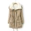 Veste Slim Manteau Femmes Décolleté Manteau Longue Libaib Fourrure F7SYwx