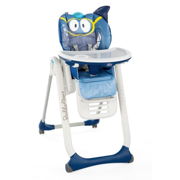 CHICCO Chaise Haute Polly 2 Start - 4 Roues shark