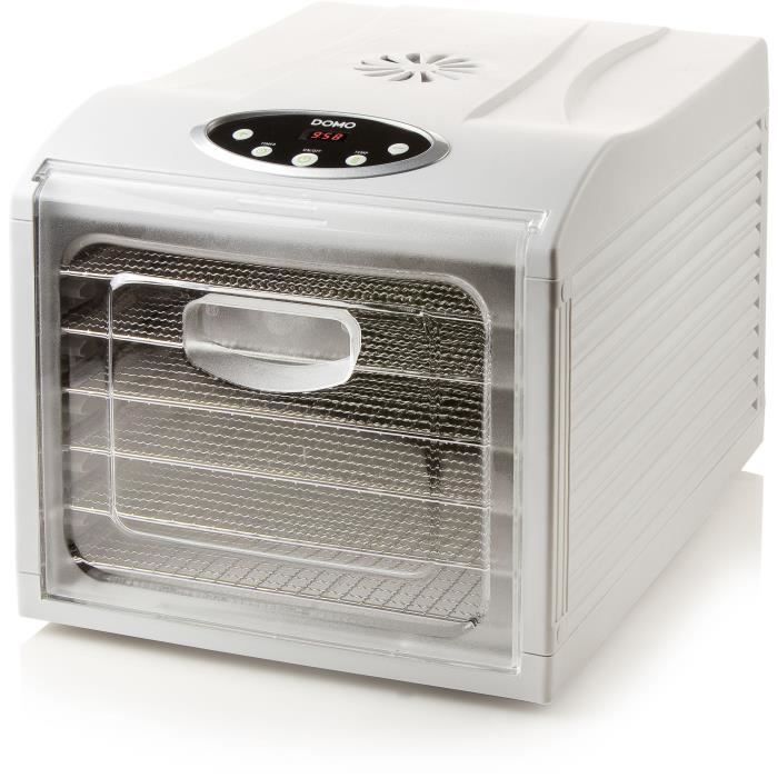 DOMO DO353DV Déshydrateur digital - Températures 35°C à 70°C - 6 niveaux en acier inoxydable