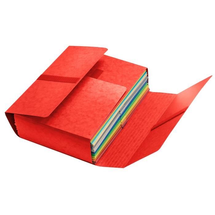 FAST 10 Chemises Jumbo 4 Rabats 24x32 Lustree Fermeture velcro Rouge