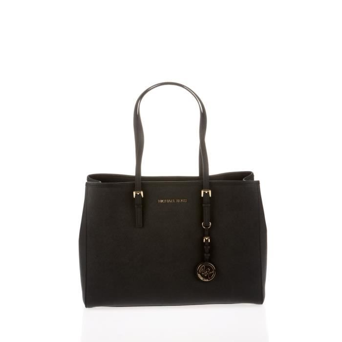 MICHAEL KORS - JET SET Sac Cabas en Cuir Noir - Femme