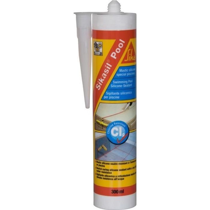 SIKA Mastic - Spécial joint pour piscine - Transparent - 300 mL