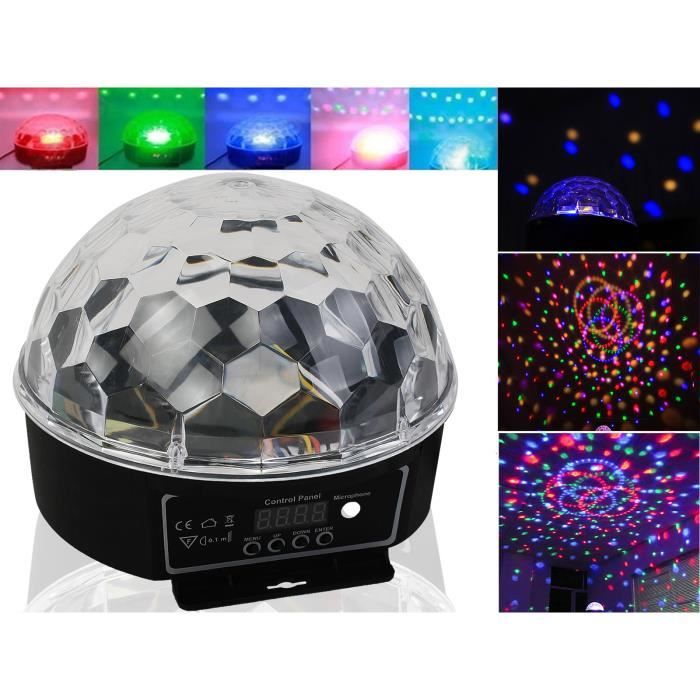 Projecteur LED 9W RGB Pour Boule à Facettes - Spot Disco Pinspot - Automatique - Pour Soirées Et événements