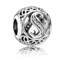 Charm's 1PC BAMOER Charm Ajouré Alphabet Argent 925 Femme Charm's 1PC BAMOER Charm Ajouré Alphabet Argent 925 Femme