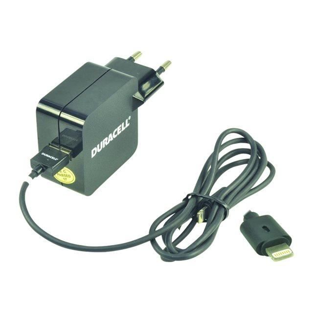 Duracell Chargeur Lightning 2,4A + Cable 1M Noir