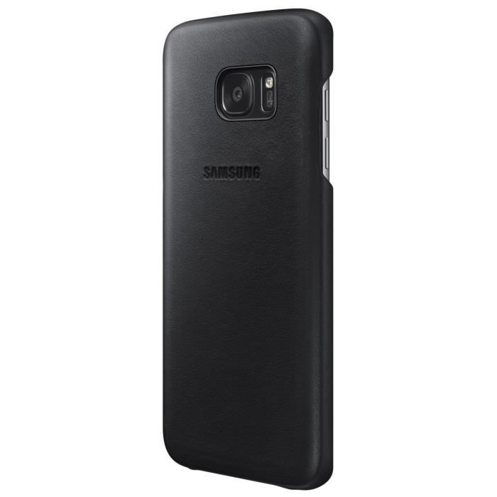 Samsung Coque en cuir S7 Edge - Noir