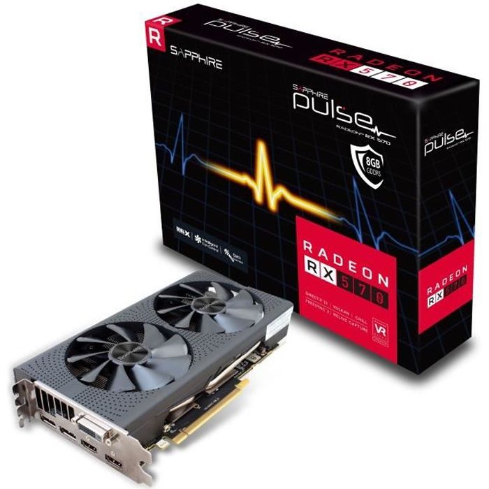 SAPPHIRE Carte graphique Pulse Radeon RX 570 8 Go OC(UEFI)